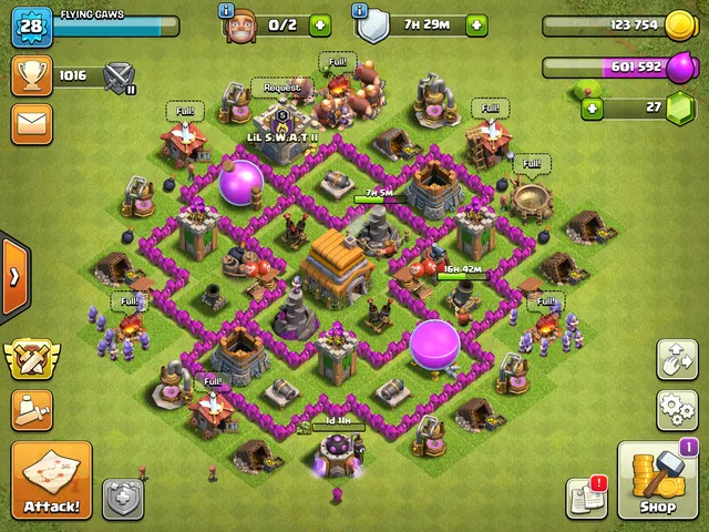 Trophy Farming Th6 Base For Clash Of Clans